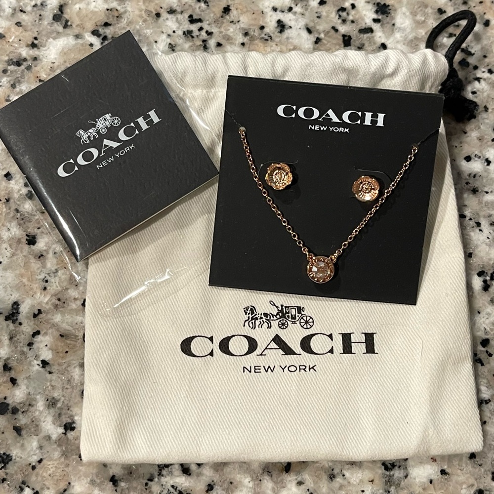 Coach - Rose Gold necklace and earrings set